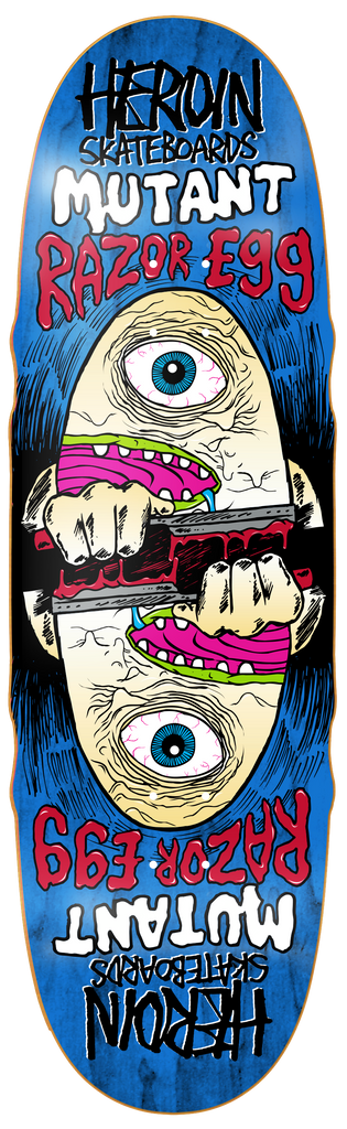 Heroin Skateboards Mutant Razor Egg Skateboard deck - 9.5" - main