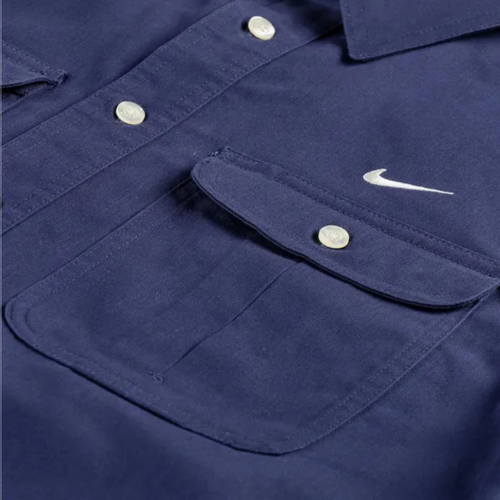 Nike SB S/S Tanglin Button Up Shirt - Midnight Navy / White