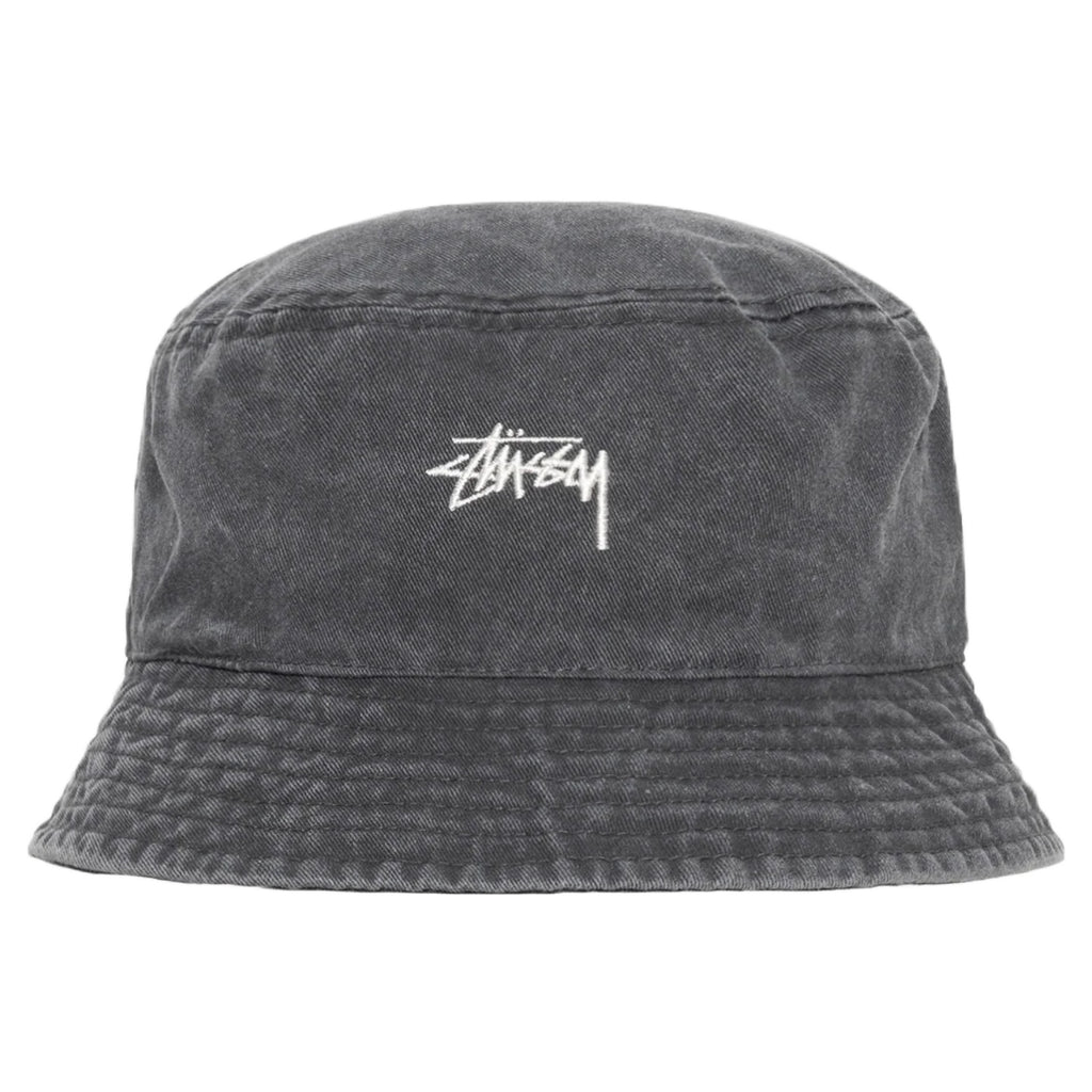 Stussy Washed Stock Bucket Hat - Charcoal