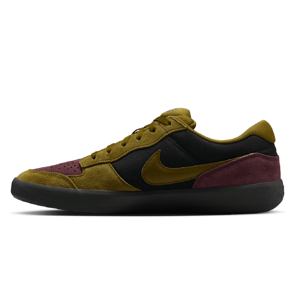 Nike SB Force 58 Shoes - Black / Olive Flak - Burgundy Crush - Off Noir - side