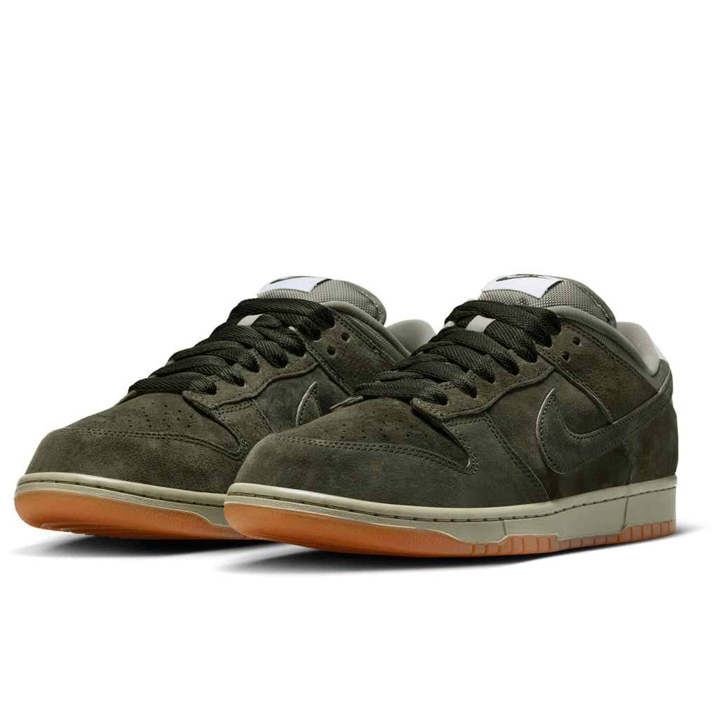 Nike SB Dunk Low Pro B Shoe - Sequoia / Sequoia - Light Army - White - pair