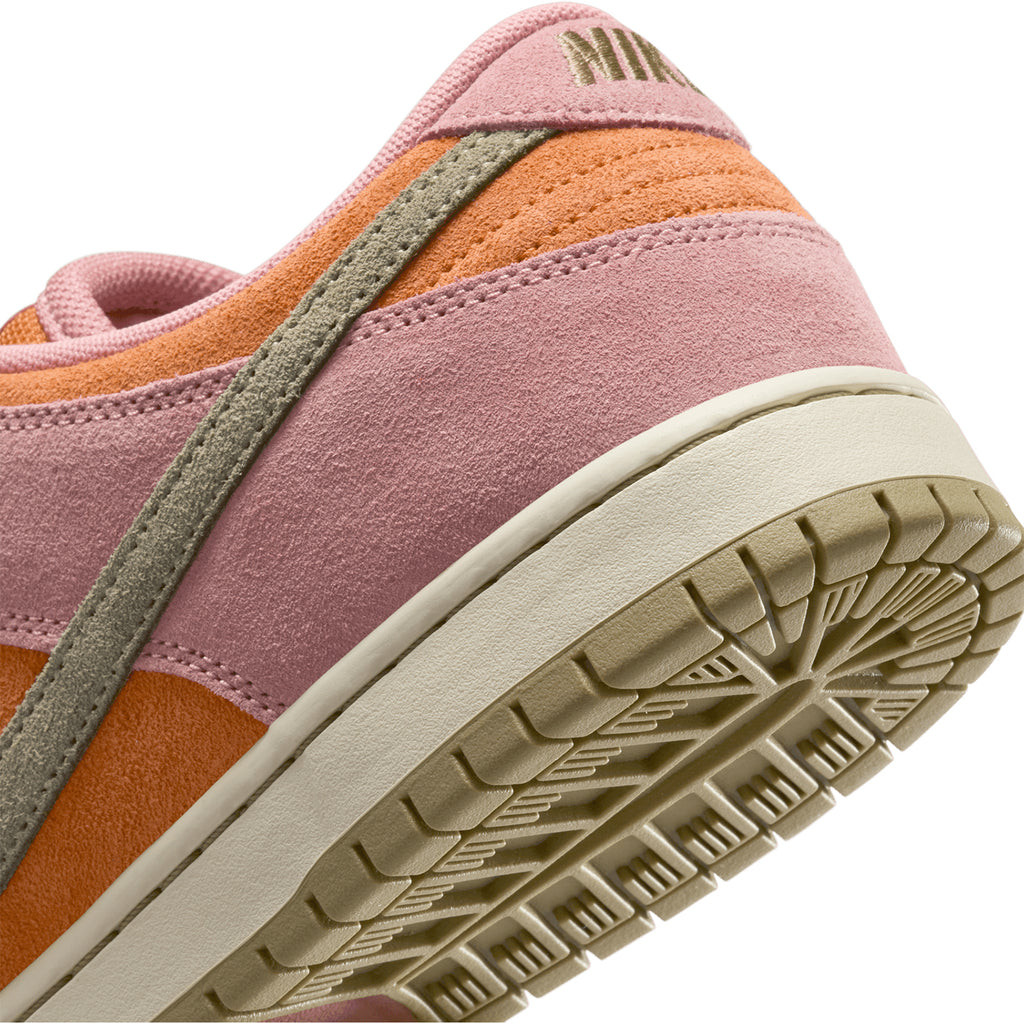 Nike SB Dunk Low Pro  Shoe - Red Stardust / Neutral Olive - Monarch - heel