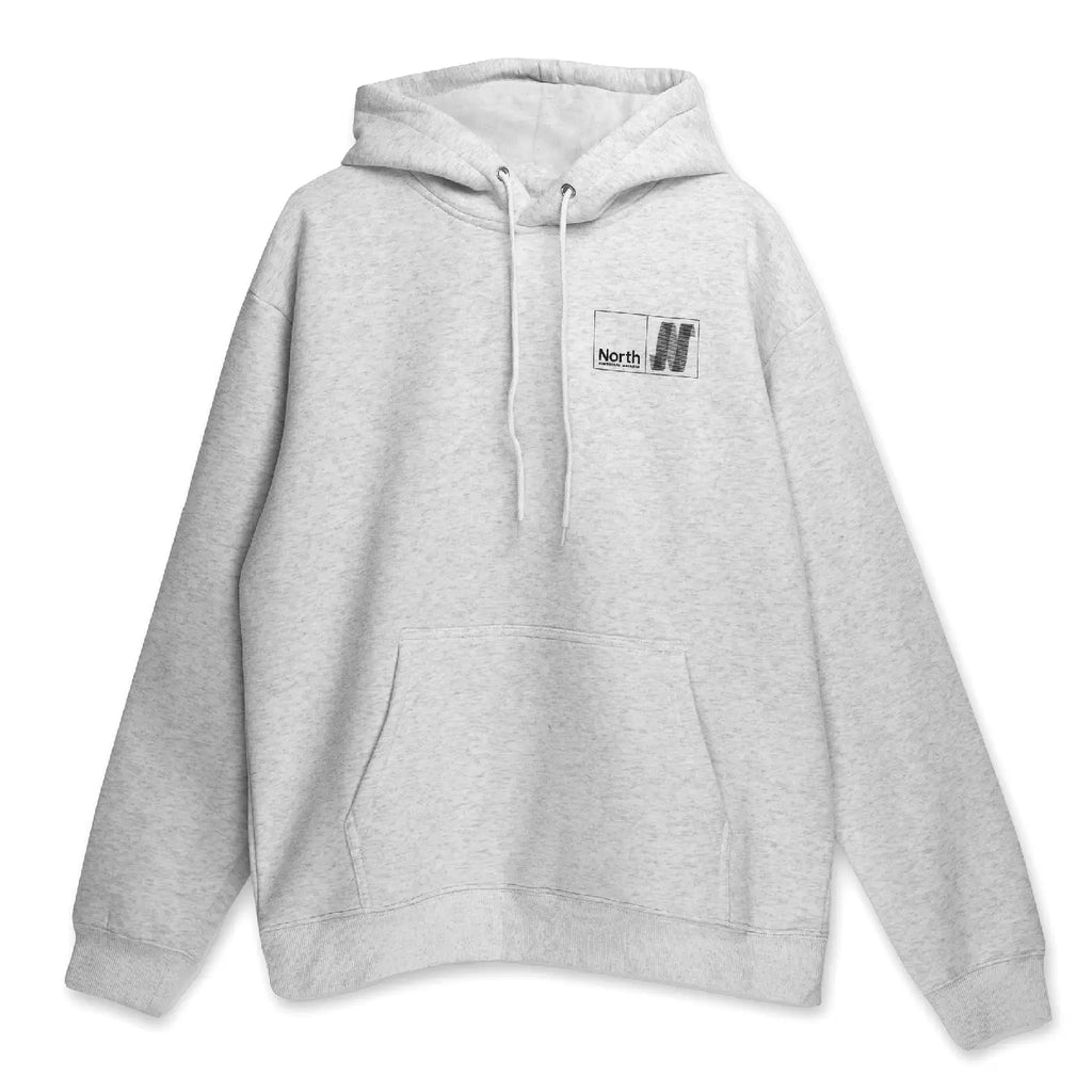 North Skate Mag N Logo Hoodie - Light Grey / Black - front