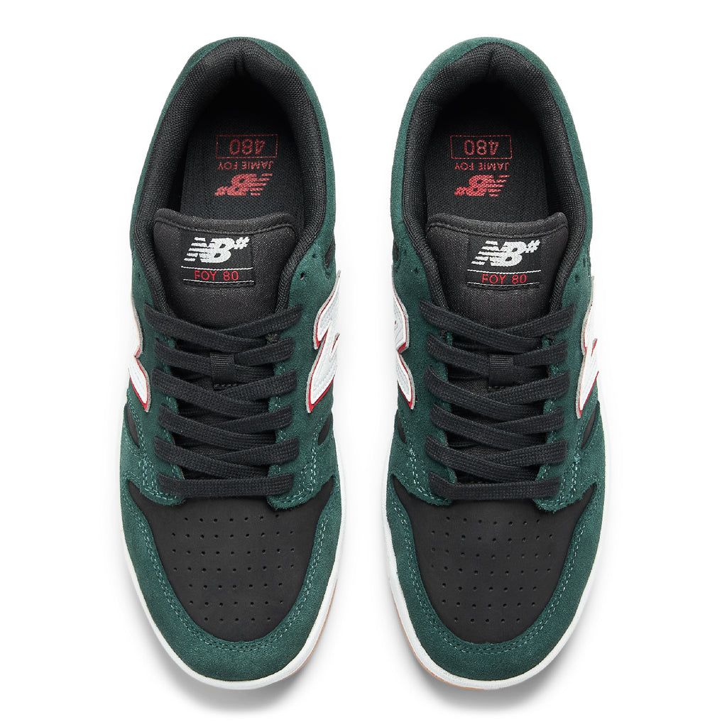 New Balance Numeric 'Jamie Foy'NM480 Shoes - Forest Green / Black - top