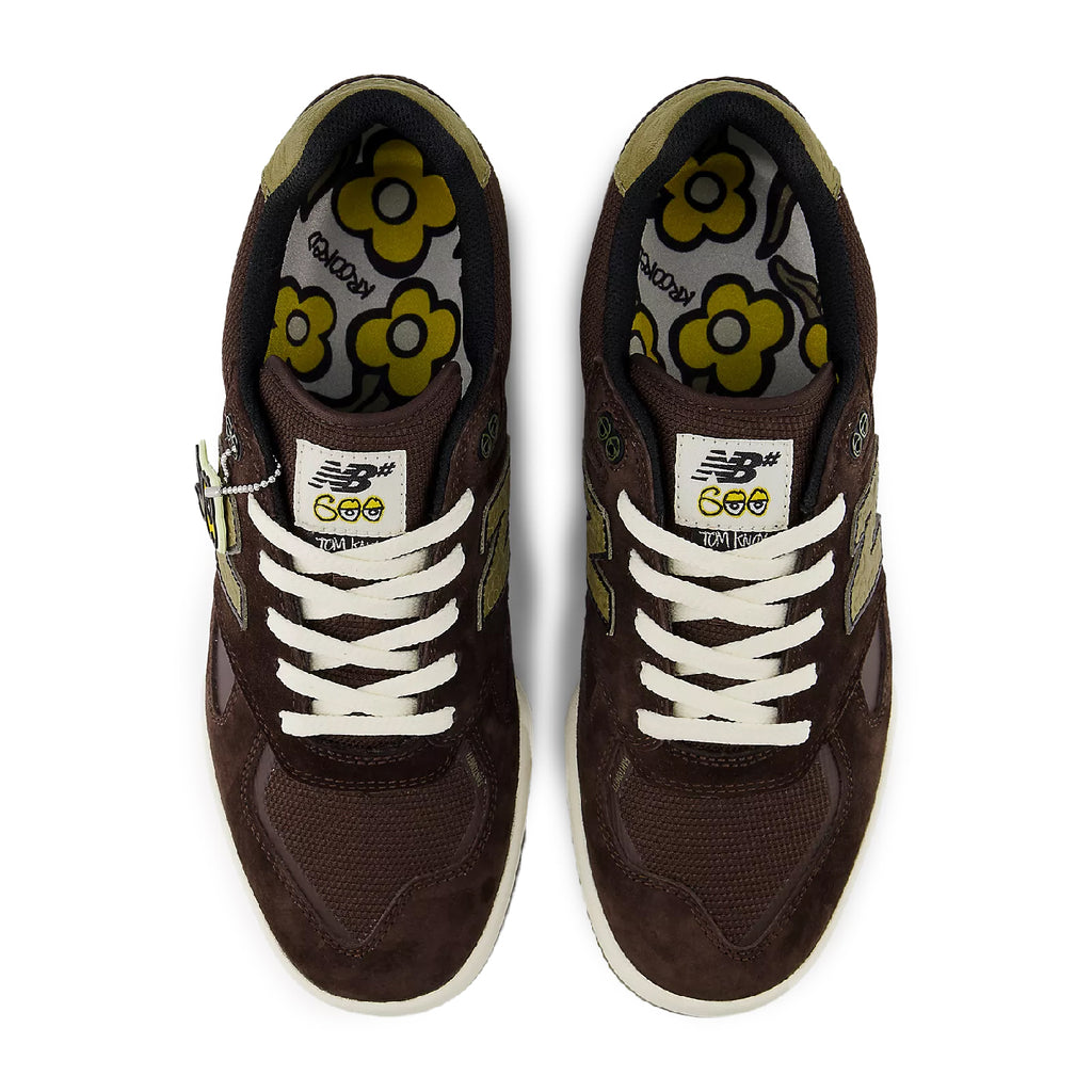 New Balance Numeric 'Krooked' NM600 Tom Knox Shoes - Chocolate / Olive - top