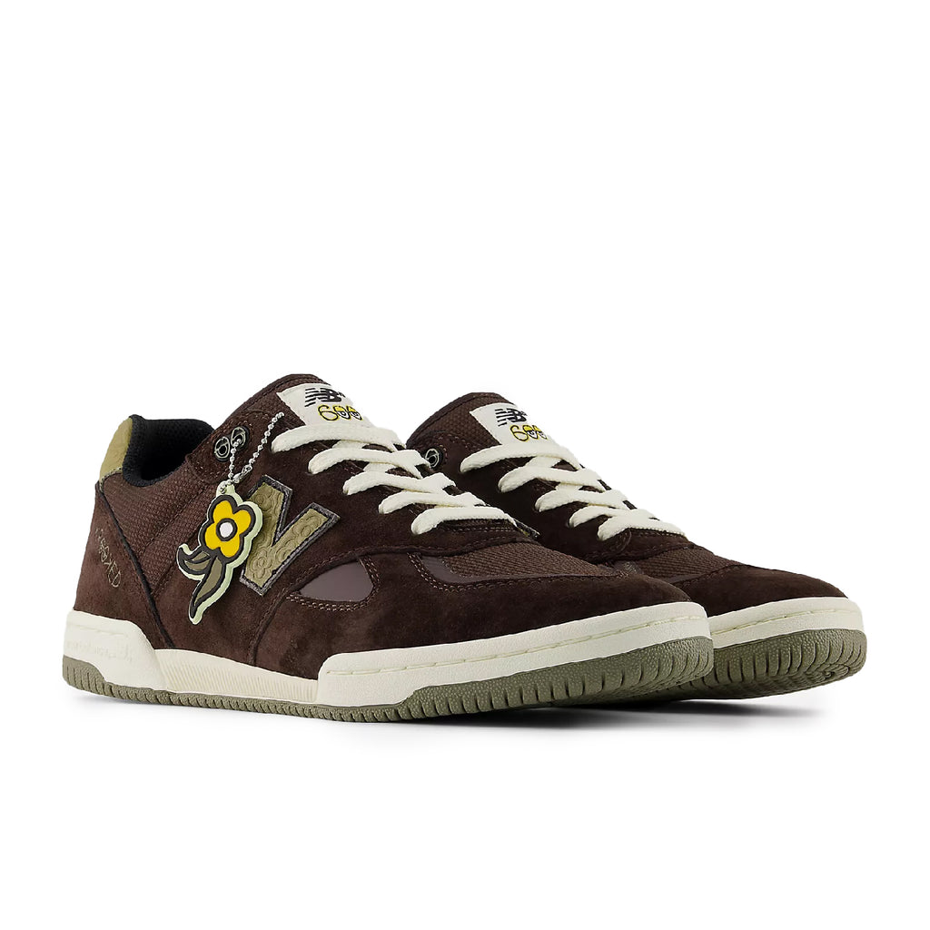 New Balance Numeric 'Krooked' NM600 Tom Knox Shoes - Chocolate / Olive - pair