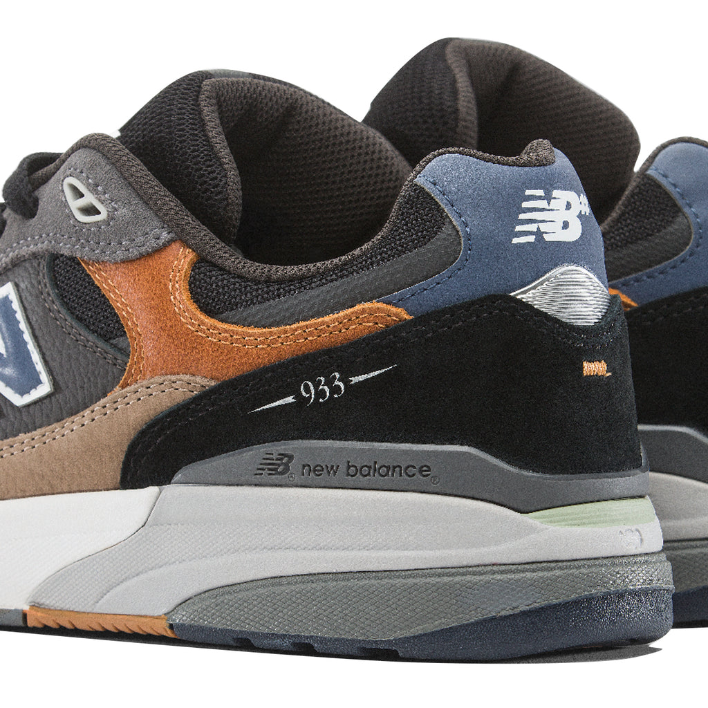 New Balance Numeric 'Andrew Reynolds' NM933 Shoes - Castlerock / Vintage Indigo - Heel detail 