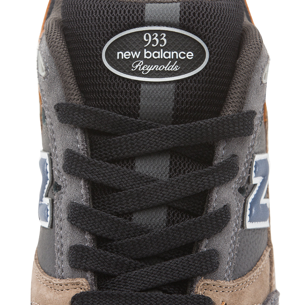 New Balance Numeric 'Andrew Reynolds' NM933 Shoes - Castlerock / Vintage Indigo - Tongue branding 