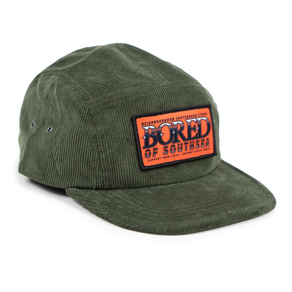 Bored of Southsea Neighbourhood Cord 5 Panel Cap - Olive - main