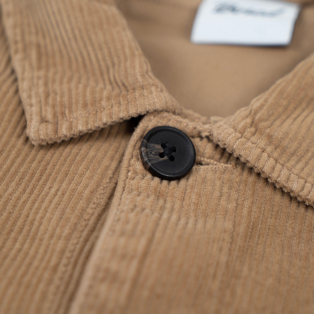 Bored of Southsea Neighbourhood Corduroy L/S Overshirt - Washed Camel - collar