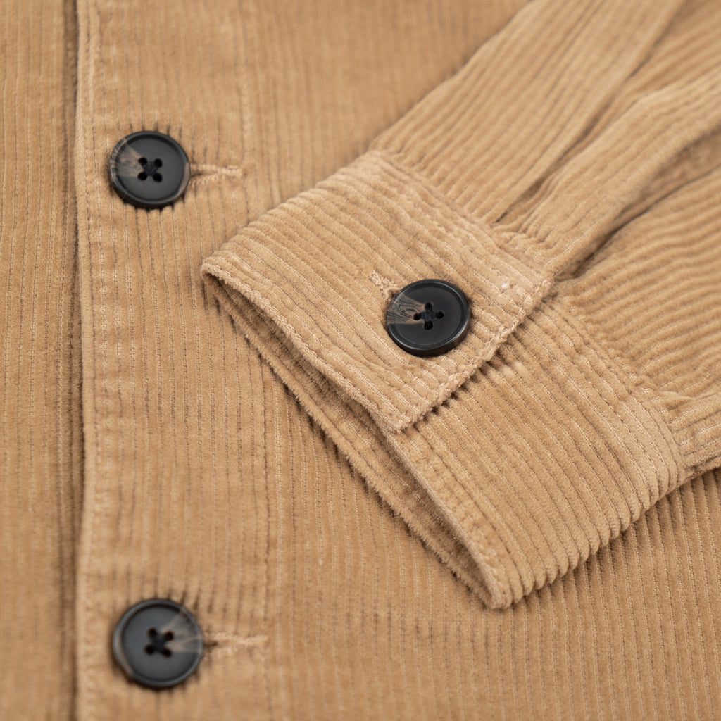 Bored of Southsea Neighbourhood Corduroy L/S Overshirt - Washed Camel - cuff