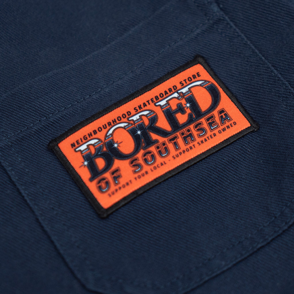 Bored of Southsea Neighbourhood Workers Faded Jacket - Washed Navy - label