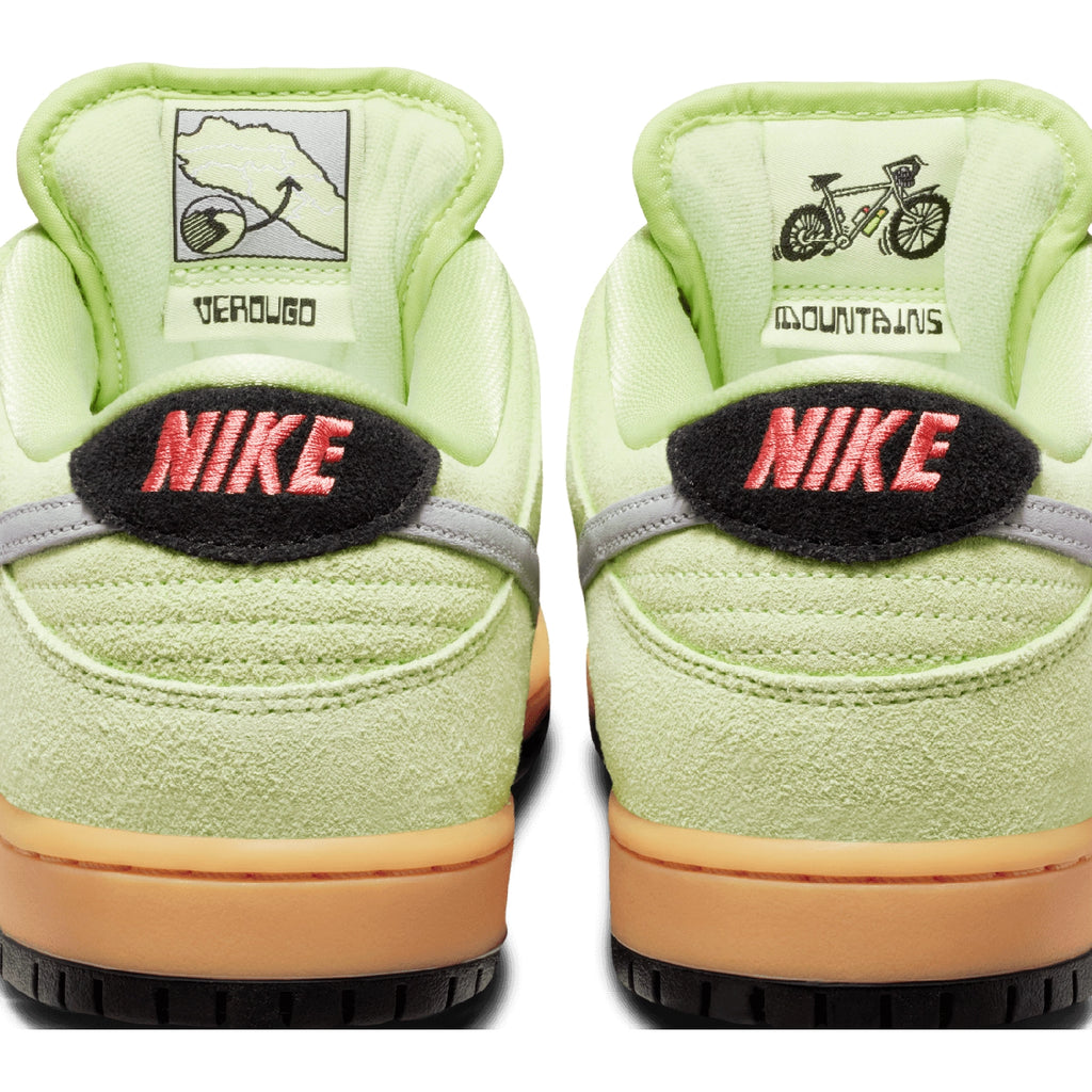 Nike SB Dunk Low Pro  Shoe - Light Liquid Lime / Wolf Grey - Black - tongue