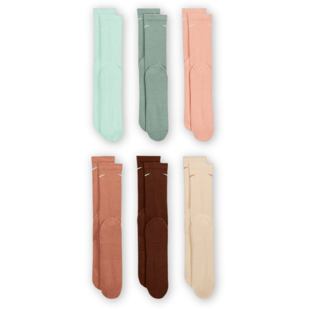 Nike Everyday Plus Cushioned 6 Pack Crew Socks -  Multicolour