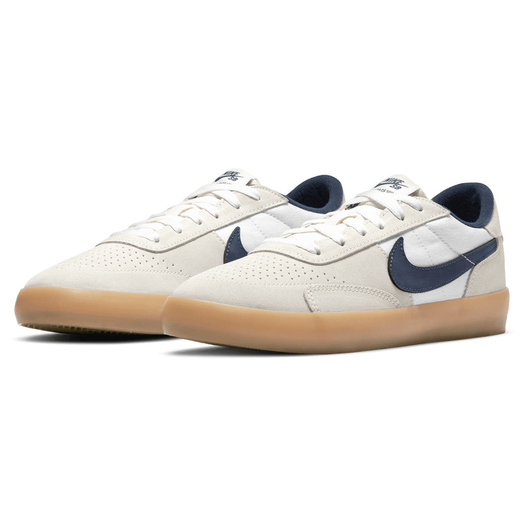 Nike SB Heritage Vulc Shoes - Summit White / Navy - White - Gum Light Brown - pair