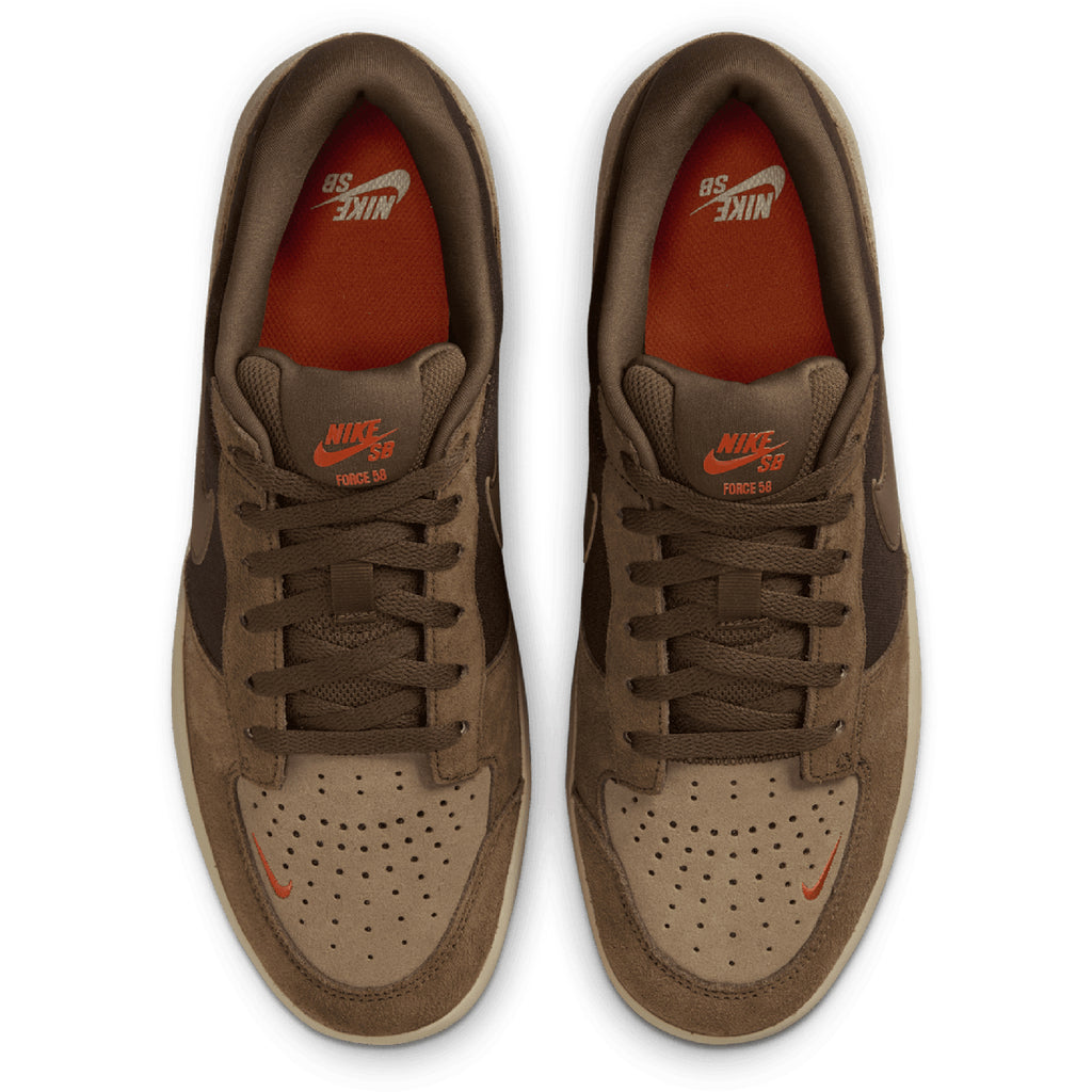 Nike SB Force 58 Shoes - Baroque Brown / Mosswood Brown - top