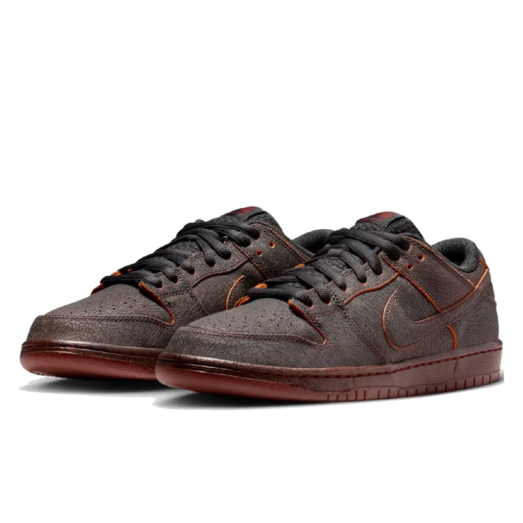 Nike SB Dunk Low Premium 'Krampus' Shoes - Dark Smoke Grey / Campfire Orange - Black - pair