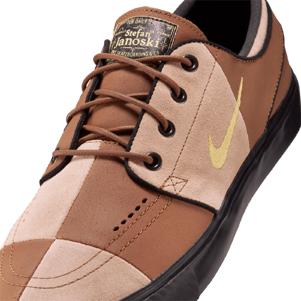 Nike SB Zoom Janoski OG+ Premium Shoes - Lt British Tan / Saturn Gold - Hemp - Black - front