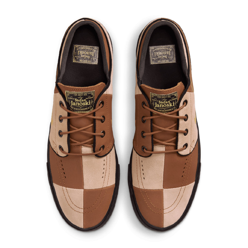 Nike SB Zoom Janoski OG+ Premium Shoes - Lt British Tan / Saturn Gold - Hemp - Black - top