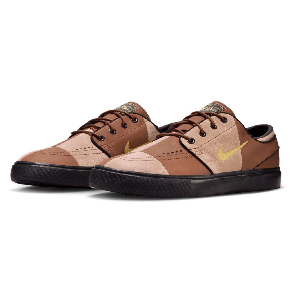 Nike SB Zoom Janoski OG+ Premium Shoes - Lt British Tan / Saturn Gold - Hemp - Black - pair