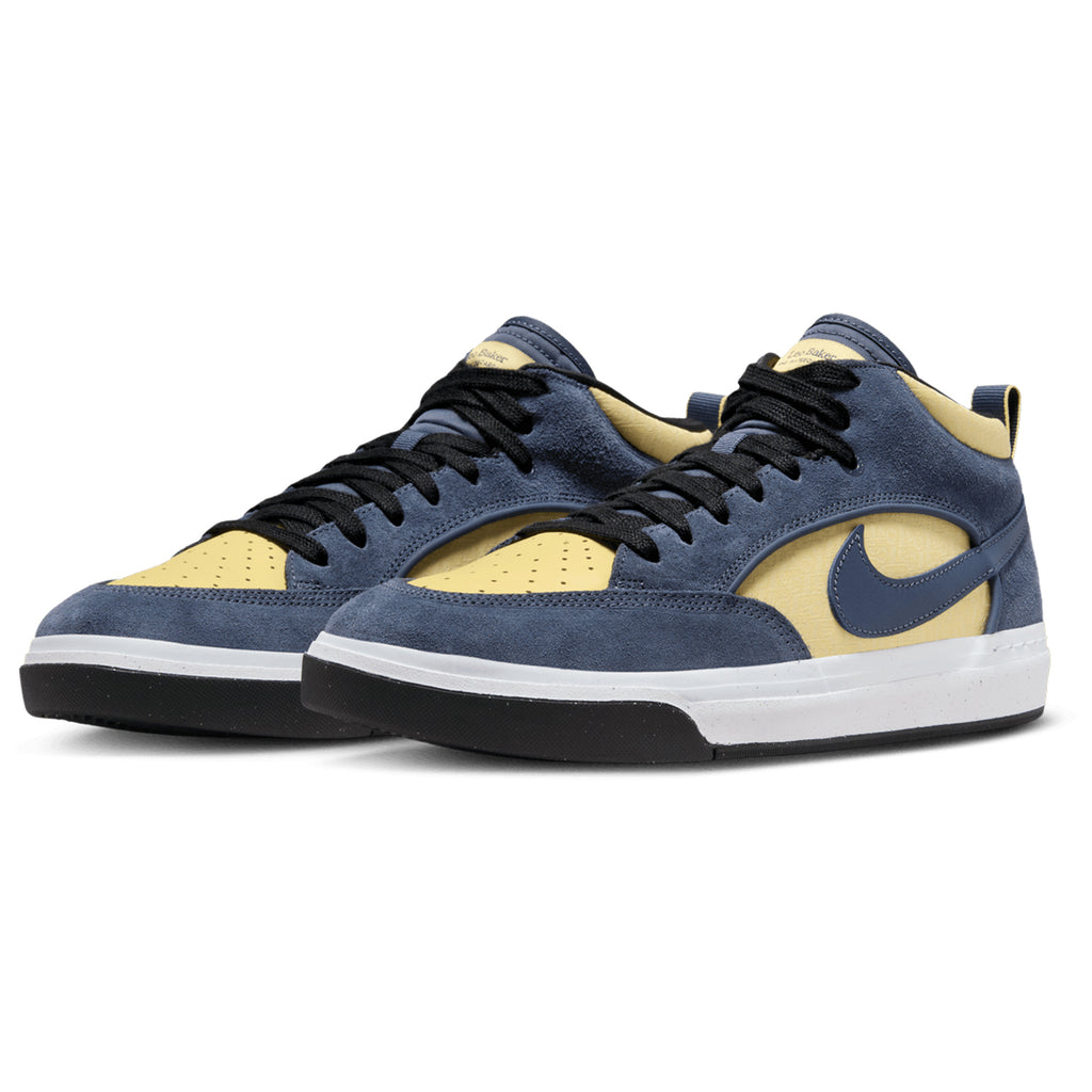 Nike SB x React Leo Shoes - Thunder Blue/Saturn Gold-Soft Yellow-White