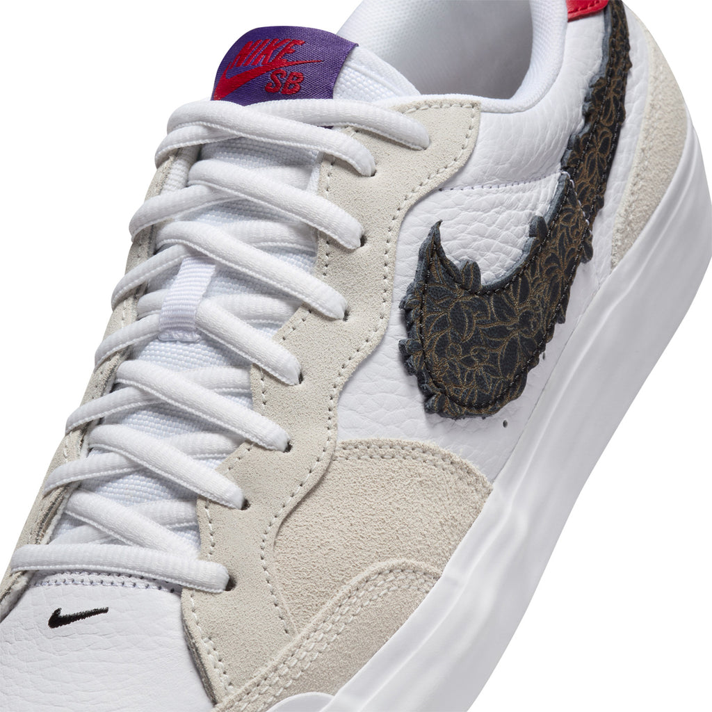 Nike SB Pogo Plus Shoes - Sail / Black - White - Gym Red - Court Purple - Black - Swoosh detail