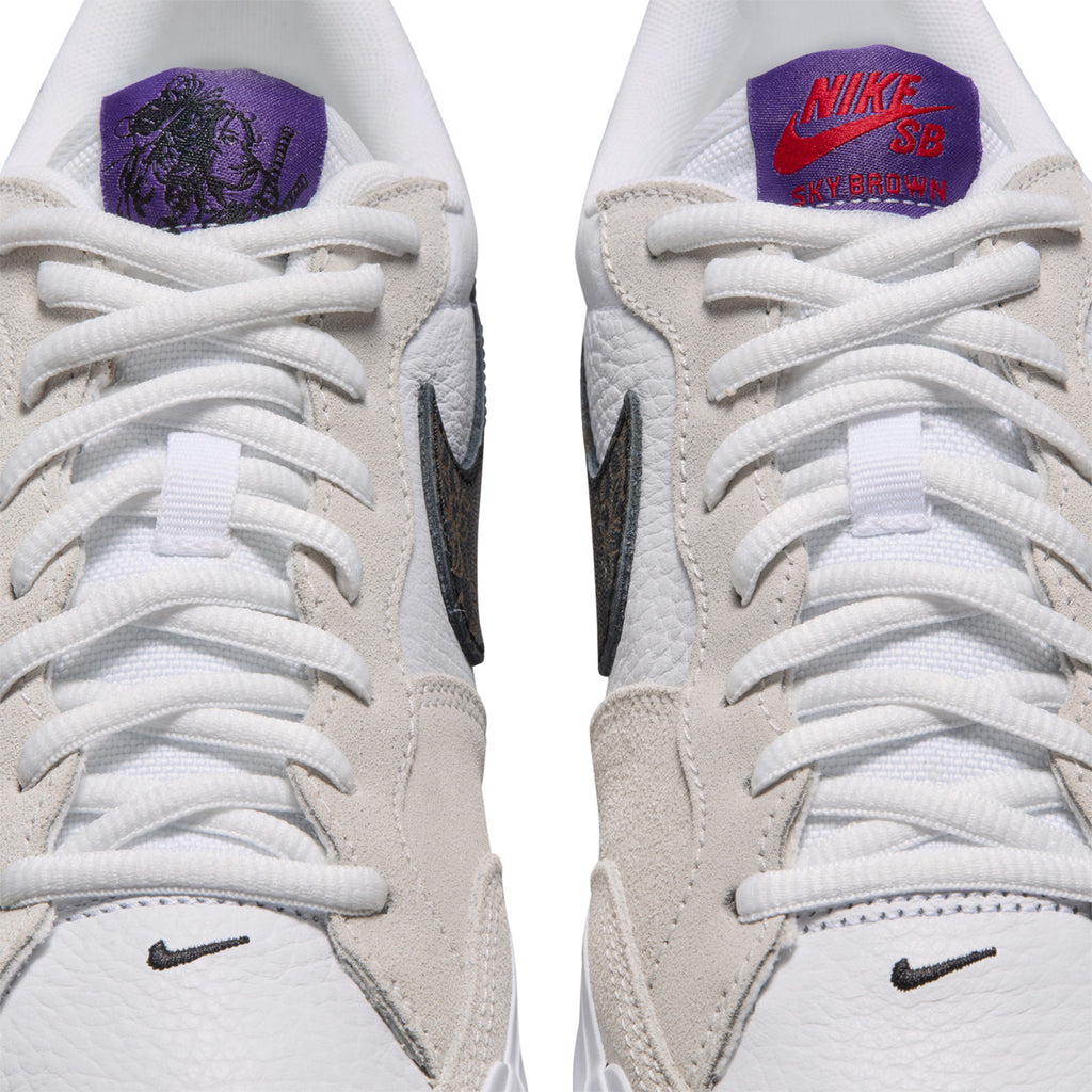 Nike SB Pogo Plus Shoes - Sail / Black - White - Gym Red - Court Purple - Black - Tounge detail