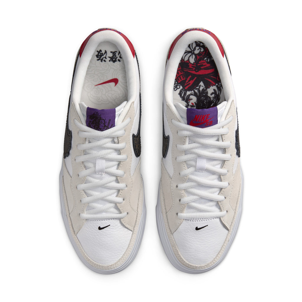 Nike SB Pogo Plus Shoes - Sail / Black - White - Gym Red - Court Purple - Black - Top View