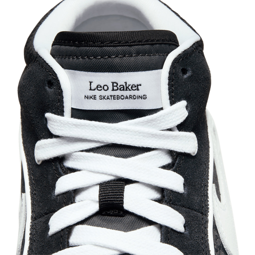 Nike SB x React Leo Shoes - Black / White - Black - Gum Light Brown - tongue