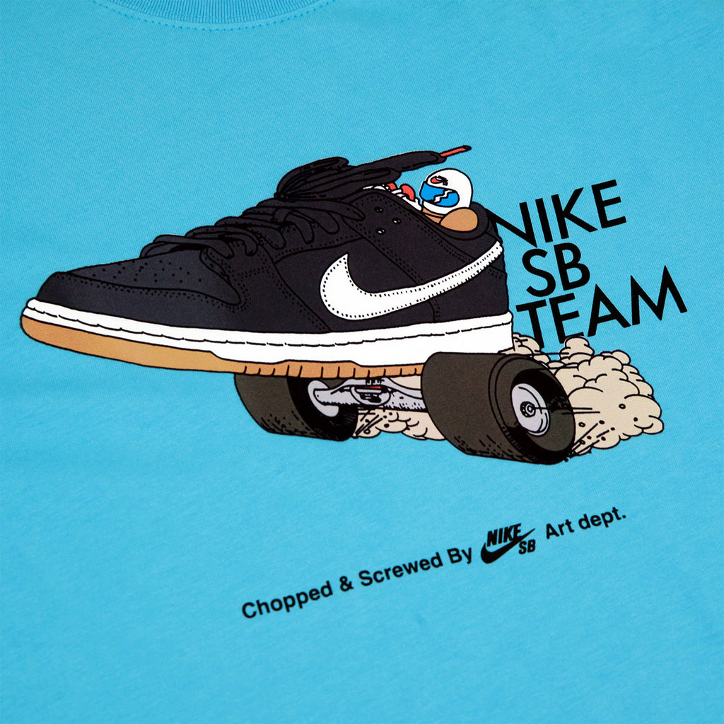 Nike SB Dunk Team T Shirt in Baltic Blue - closeup