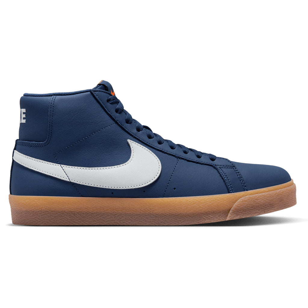 Nike SB Orange Label Zoom Blazer Mid ISO Shoes - Navy / White - Navy - Gum Light Brown - Main