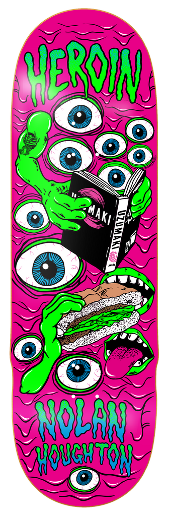 Heroin Skateboards Nolan Hougthon Mutate or Die Skateboard Deck - 9.5″ - main