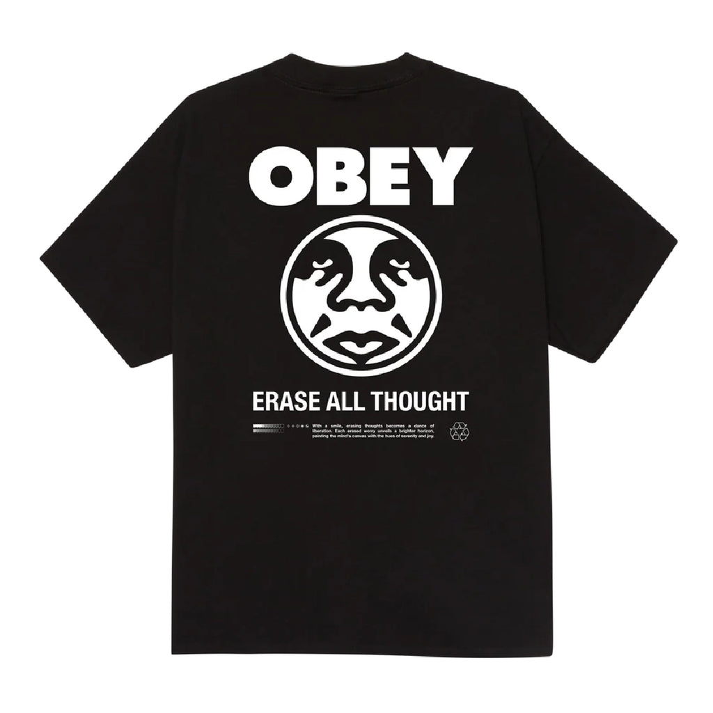 Obey Erase All Thought T Shirt - Black - back