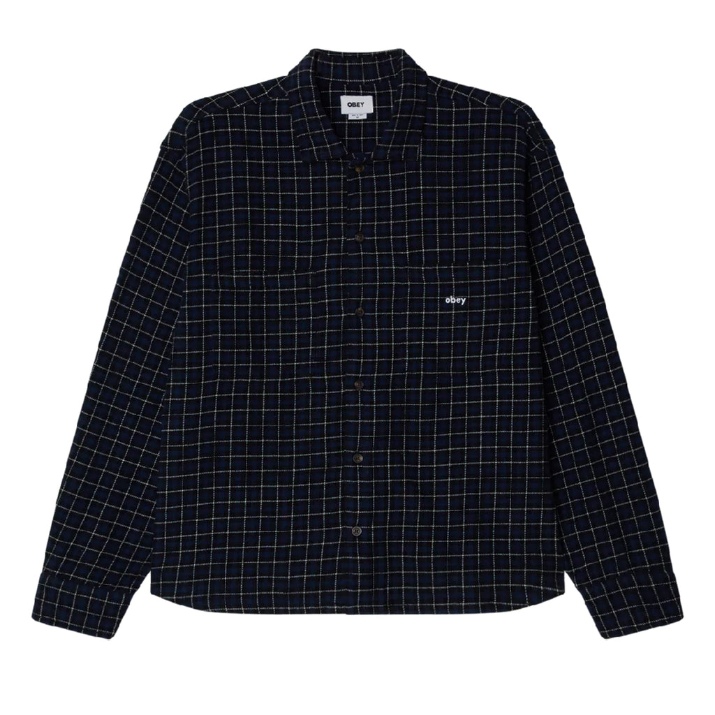Obey Adams Woven Shirt - Academy Navy Multi - front