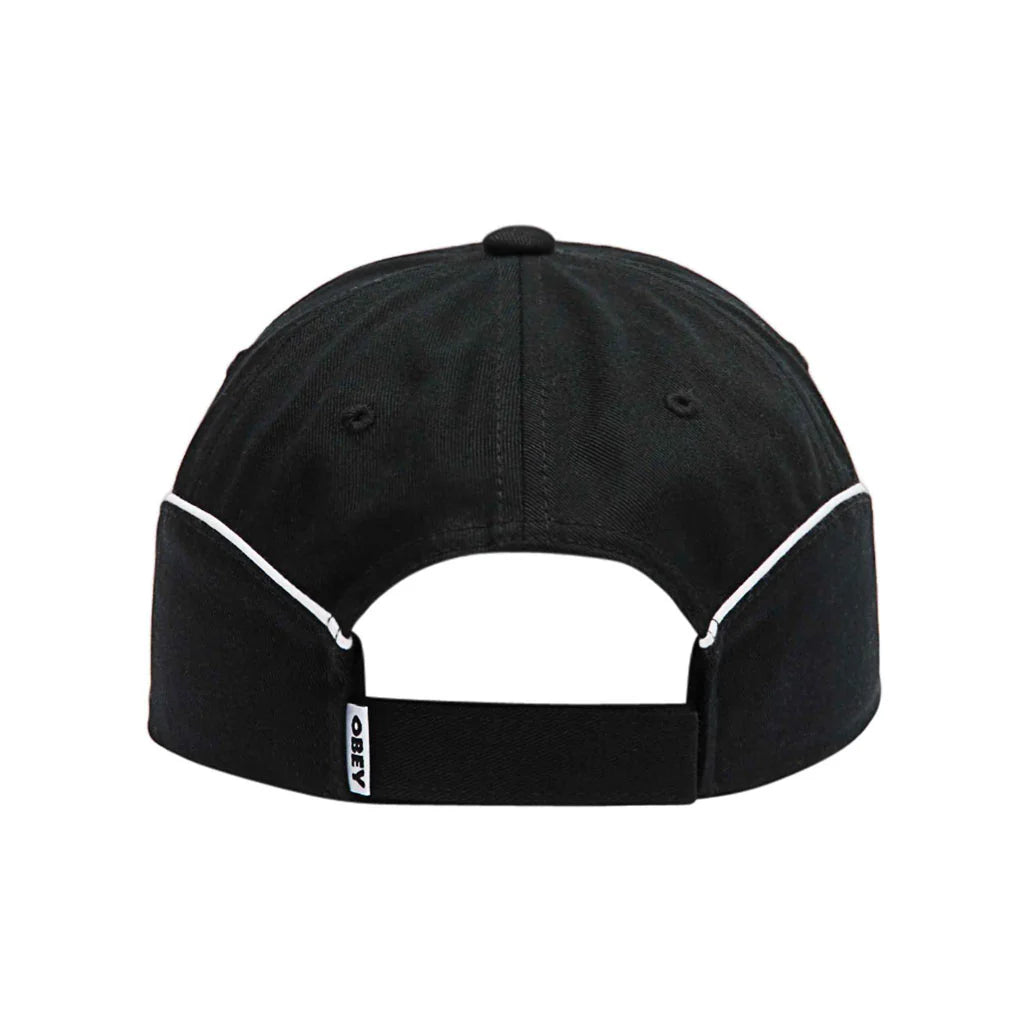 Obey Rewind 6 Panel Velcro Back Cap - Black - back