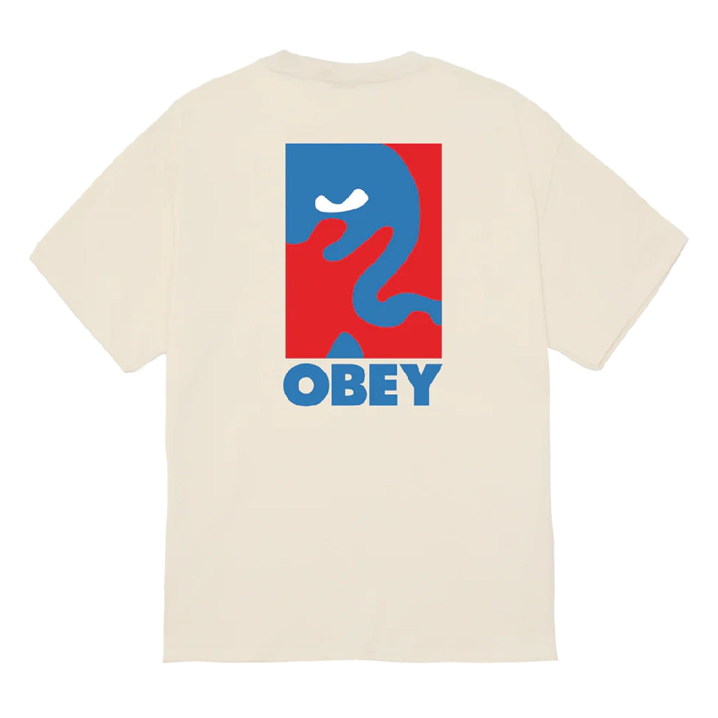 Obey Cropped Icon T Shirt Cream - Back