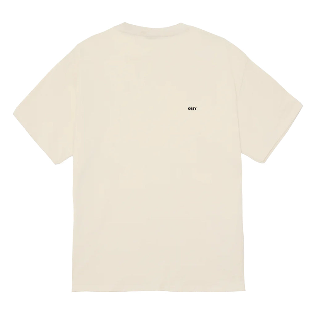 Obey Cropped Icon T Shirt Cream - Front