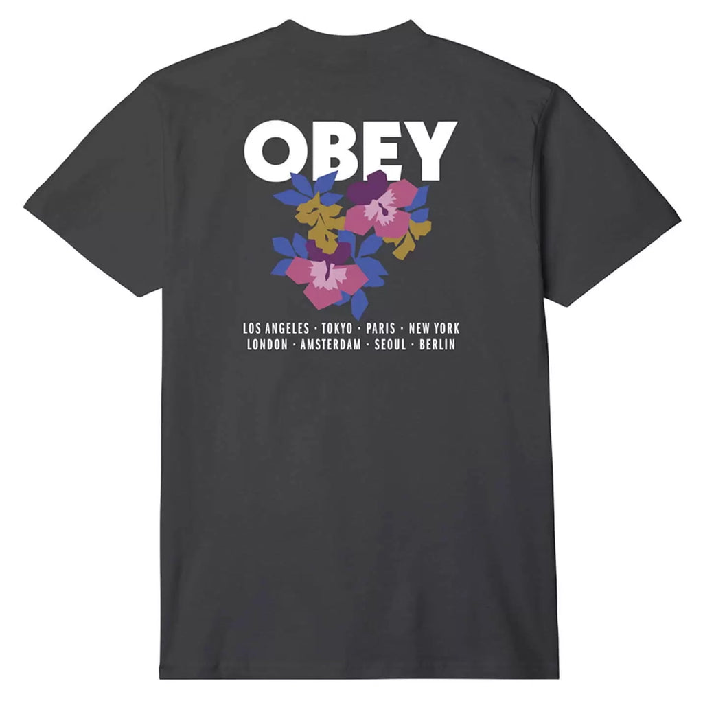 Obey Floral Garden T Shirt - Black
