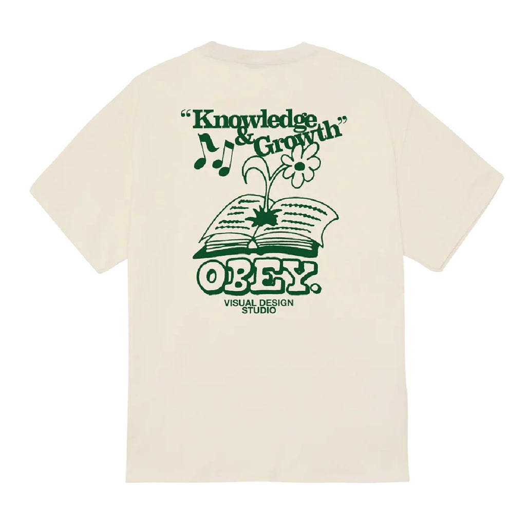Obey Knowledge & Growth T Shirt - Cream - back