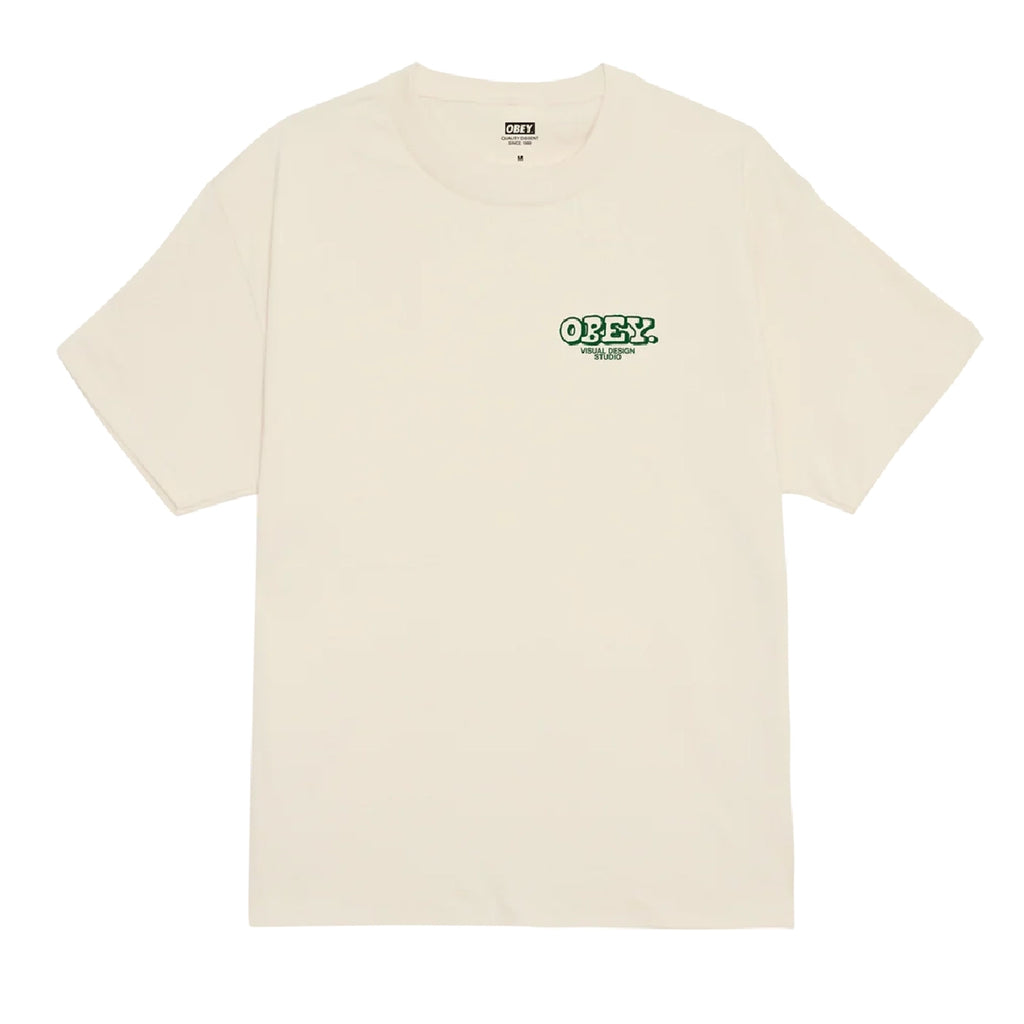 Obey Knowledge & Growth T Shirt - Cream - front