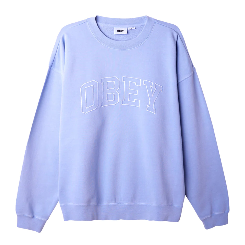 Obey Pigment Collegiate Extra Heavy Crew - Hydrangea