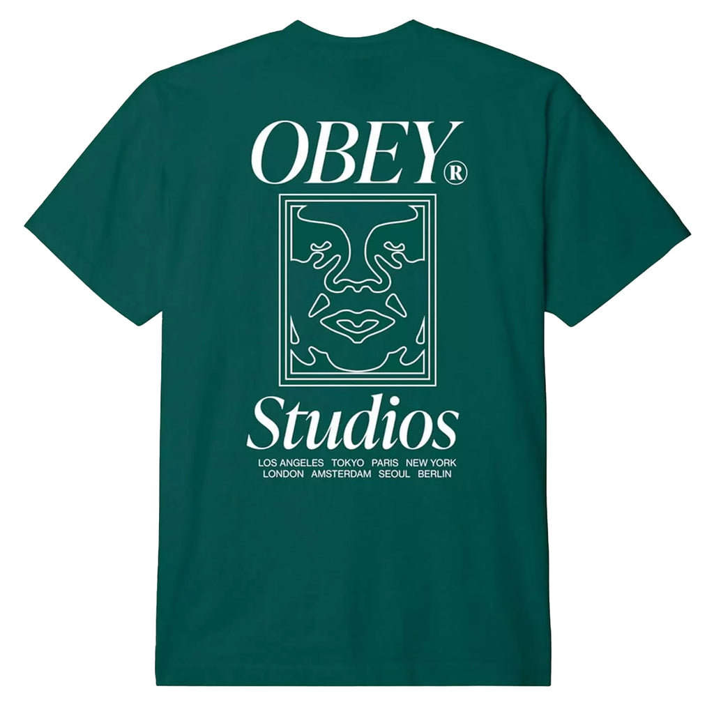 Obey Studios Icon Heavyweight T Shirt - Adventure Green