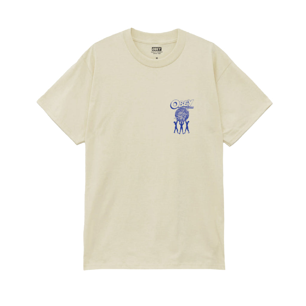 Obey Uplift T Shirt Cream - Front