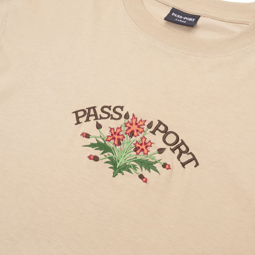 PASS~PORT Bloom Organic T Shirt - Sand - closeup