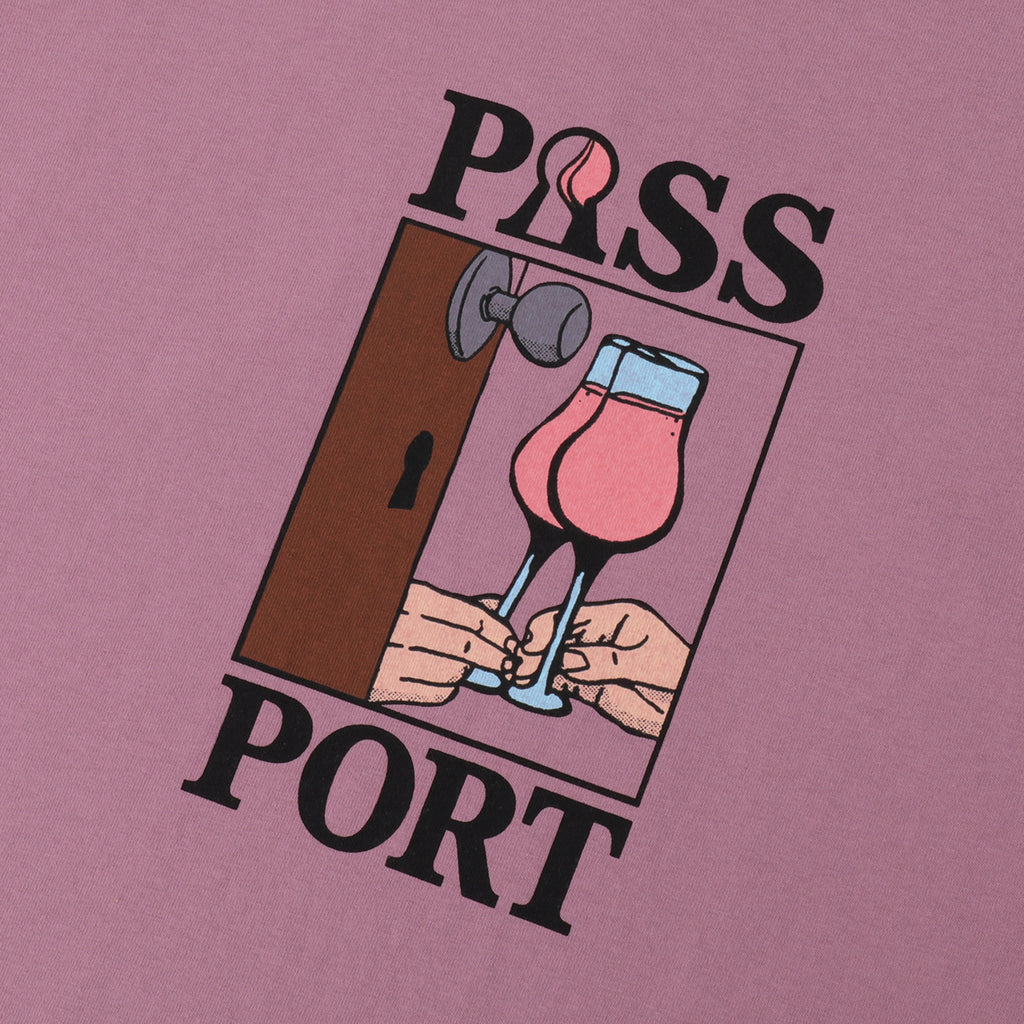 PASS~PORT What U Think U Saw T Shirt - Washed Berry - close up