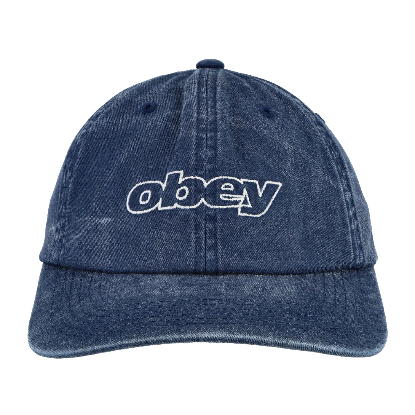 Slanted 6 Panel Snapback Cap in Pigment Navy by Obey | Bored of