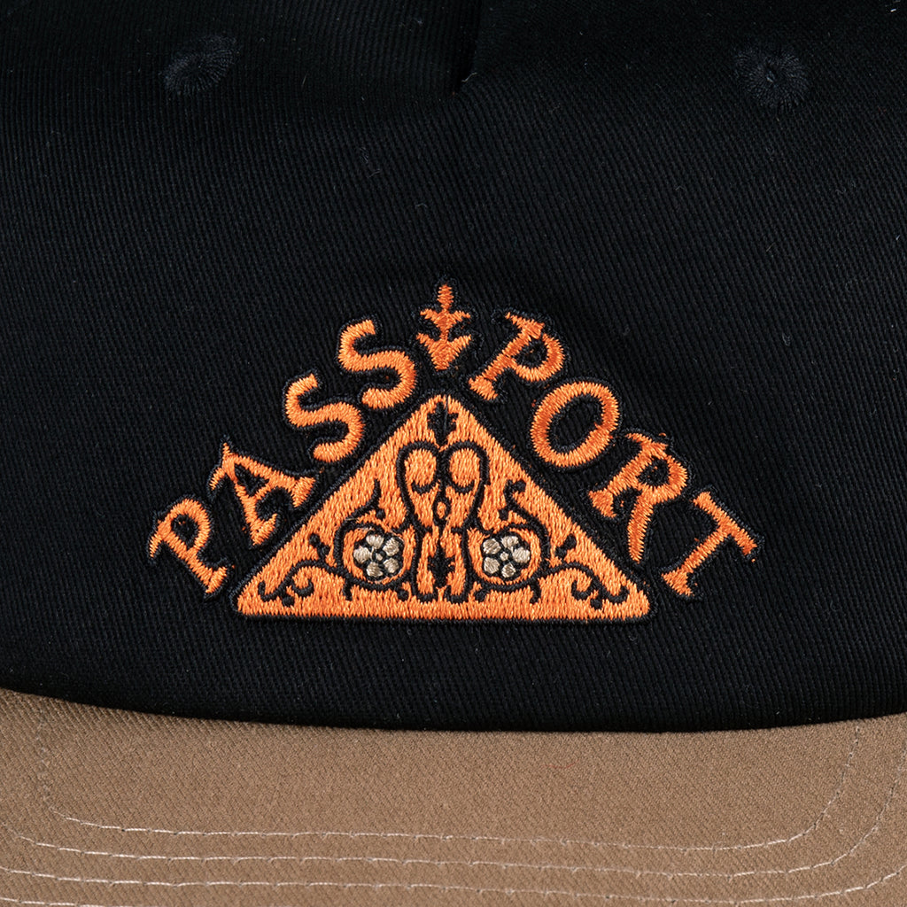 Pass~Port Manuscript Workers 5 Panel Cap - Black / Sand