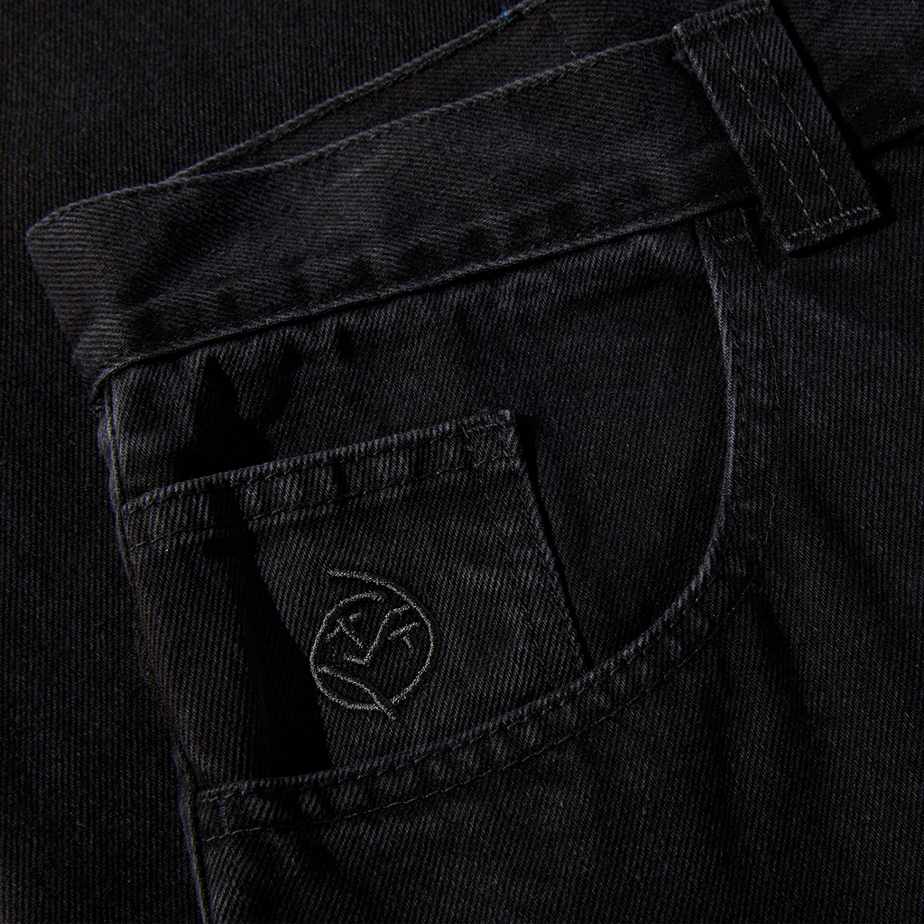 Polar Skate Co Big Boy Jeans Pitch Black - Pocket branding