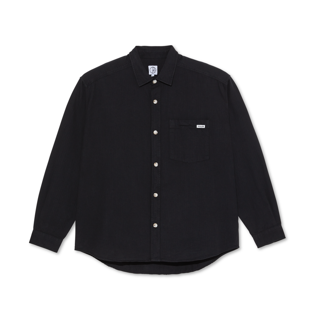 Polar Skate Co Mitchell Herringbone L/S Shirt - Black - main