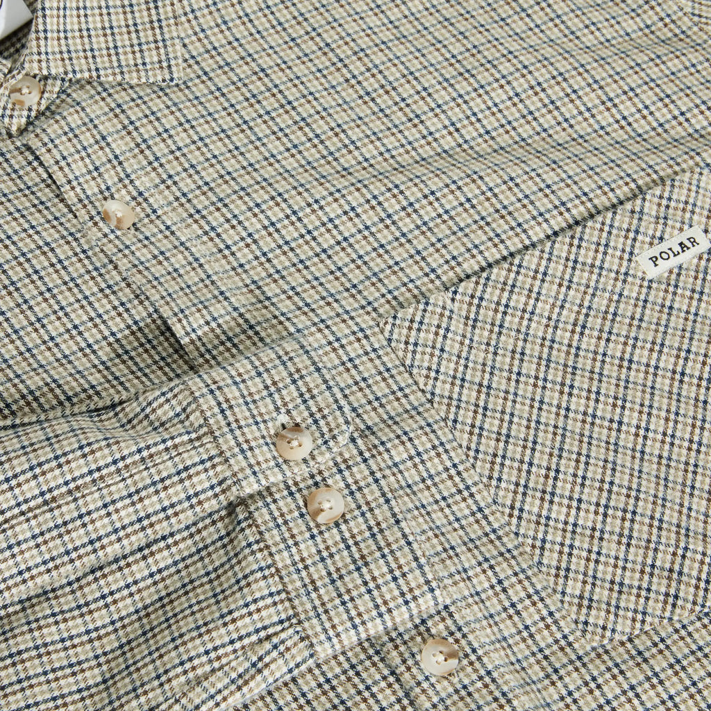 Polar Skate Co Mitchell Flannel L/S Shirt - Creme Check